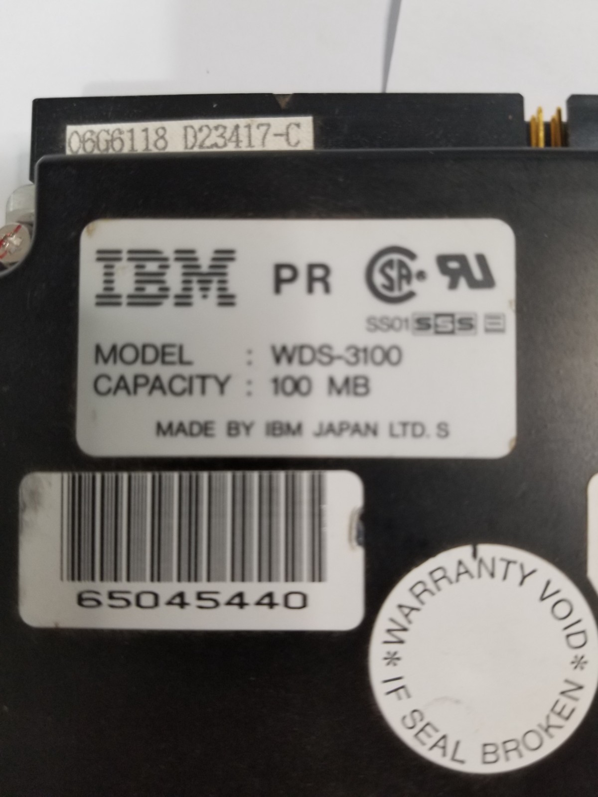 IBM SCSI 100MB WDS-3100 Hard Drive