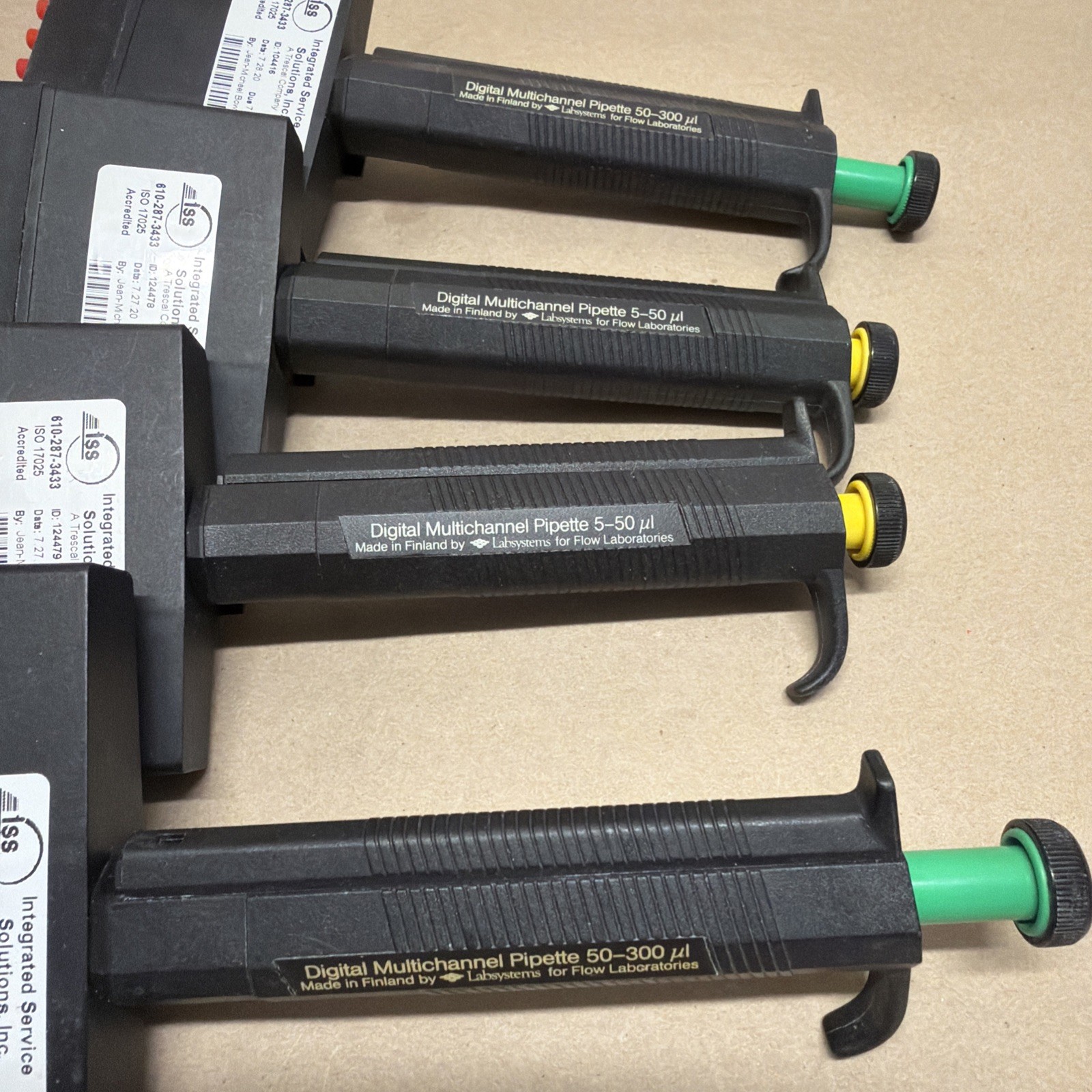 Lot of 7 Flow Titertek Labsystems Multichannel Pipettes - Used Finland