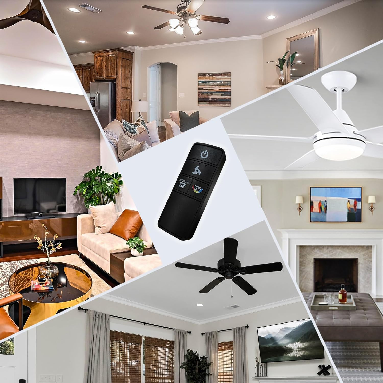 TX028C-S Ceiling Fan Remote Control for Hampton Bay - 3 Speed, Light Dimmer C..