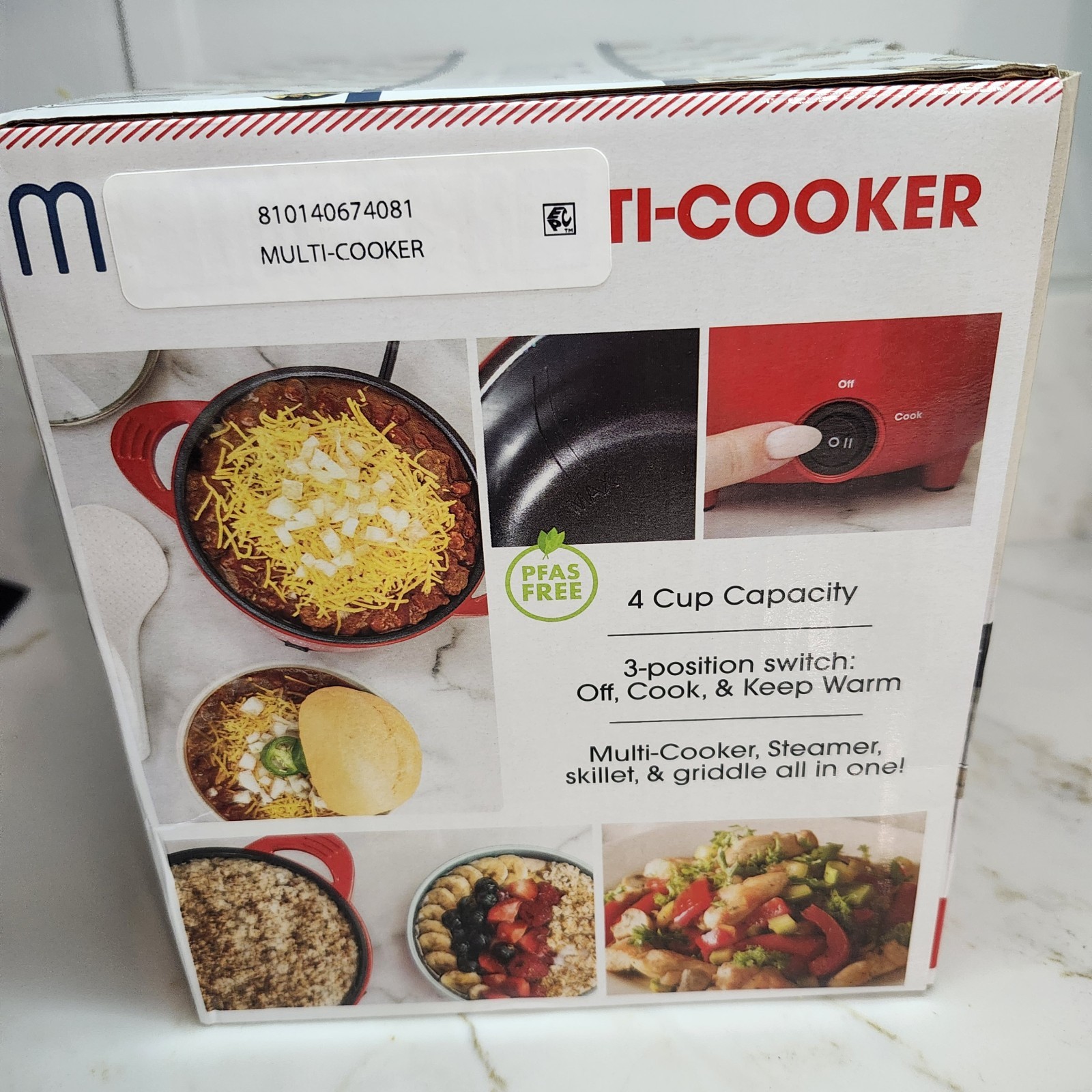 MyMini Multi-Cooker Electric Ceramic Red 4-Cup Capacity Kitchen Appliance