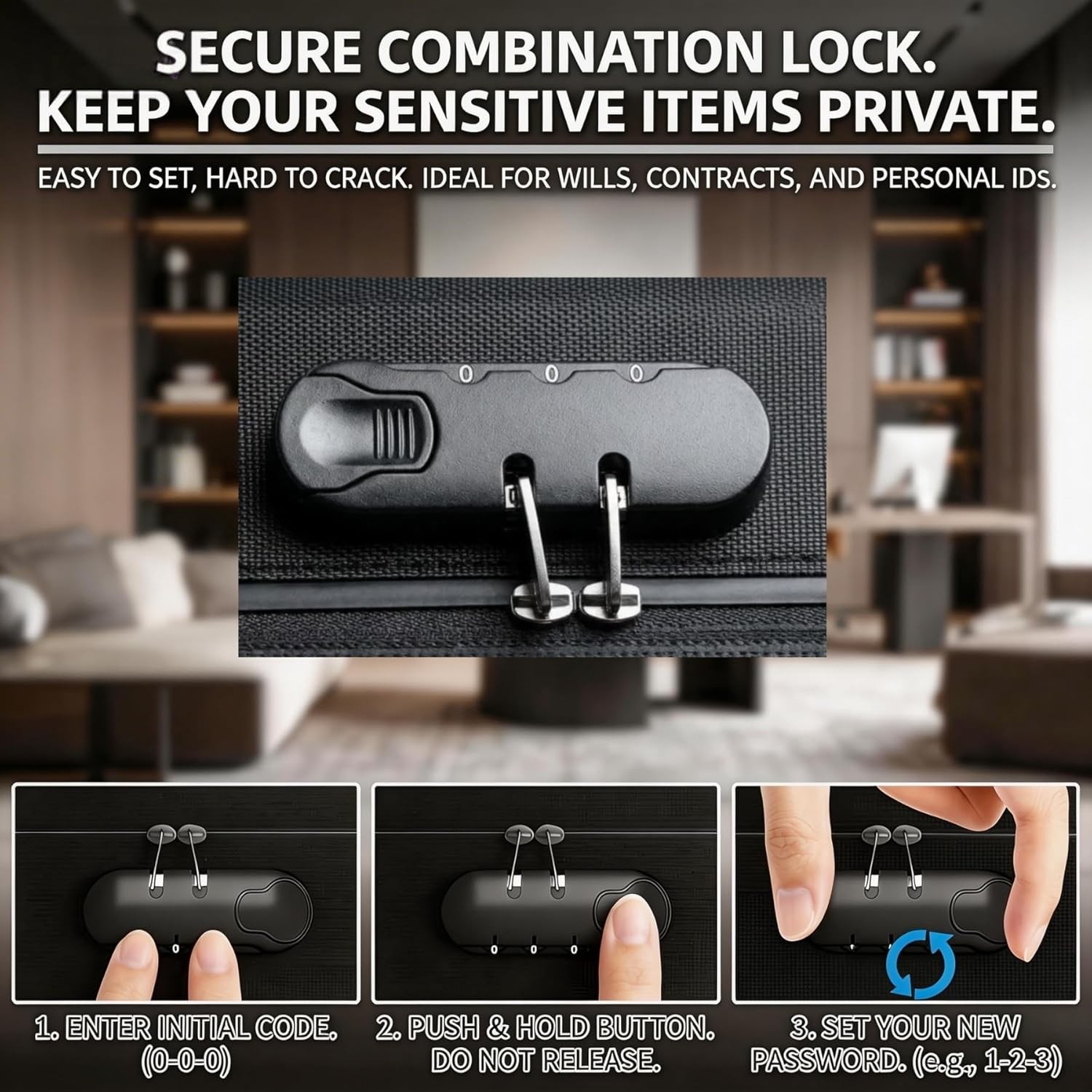 Fireproof Document Box with Lock 5200°F Fire & Water Resistant Safe Storage