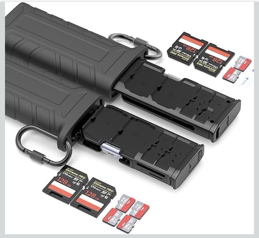 Multi-Function High-Speed SD/TF Card Reader, 2-in-1 Card Carrying Case Holder...