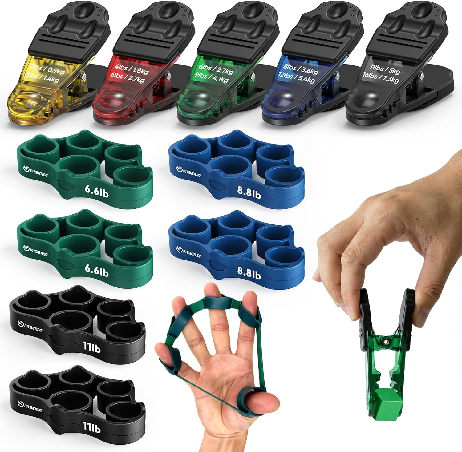 Finger Exerciser Set for Hand Therapy, Grip Strength, and Dexterity Training