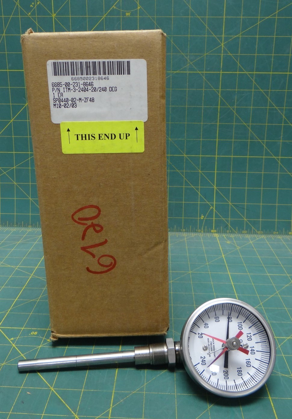 Moeller Self-Indicating Thermometer P/N ITM-3-2404-20/240, 6685-00-231-8646