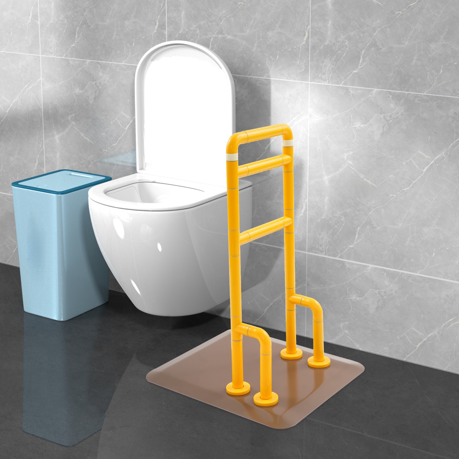3-Level Stand Assist Handrail Floor Mount Yellow for Bed & Sofa