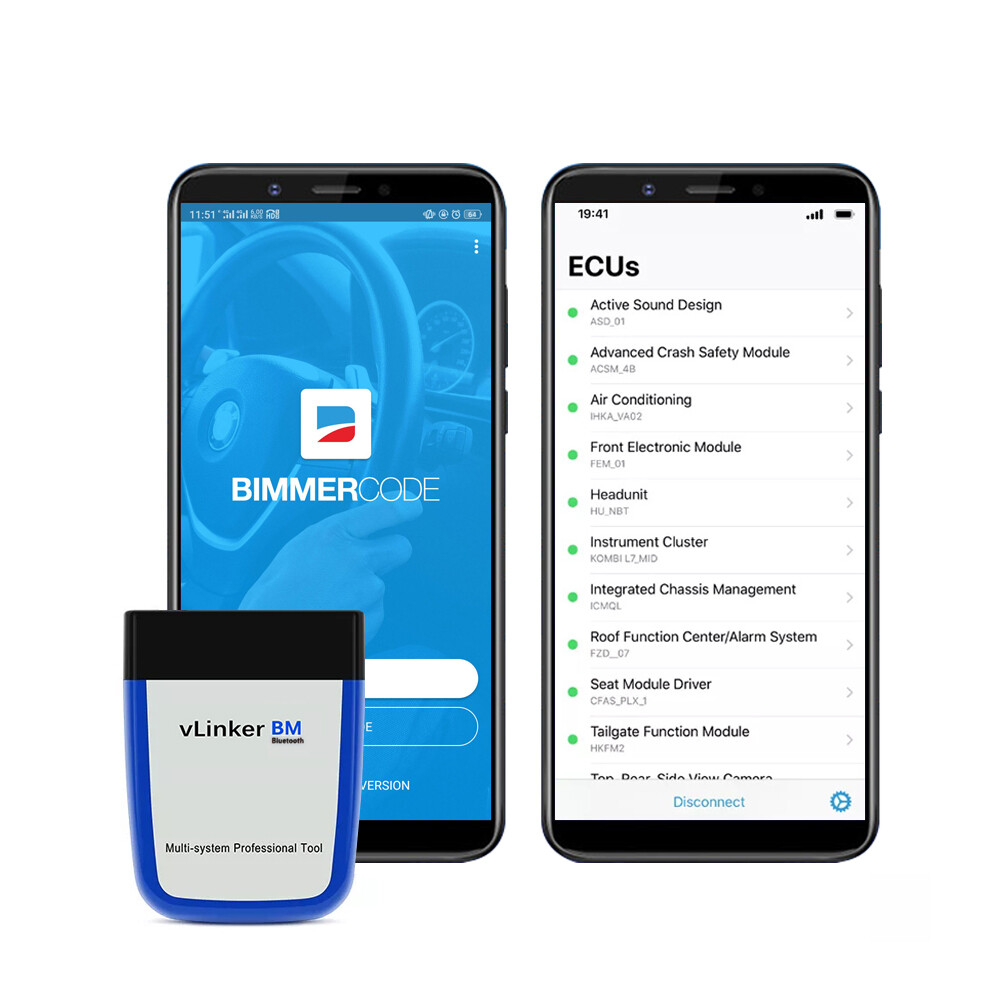 Vgate vLinker BM Bluetooth3.0 OBD2 Scanner BIMMERCODE BMW Code Reader Android
