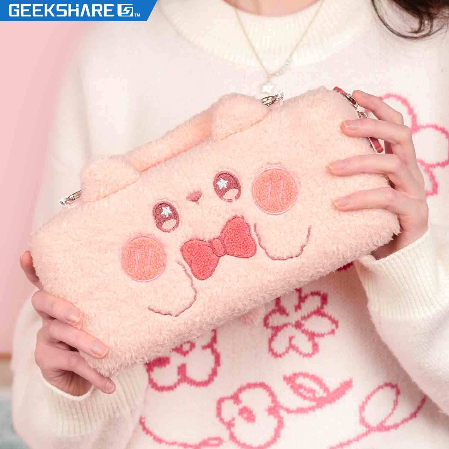 GeekShare Plush Bunny Carry Case for Nintendo Switch / Switch OLED Portable Bag
