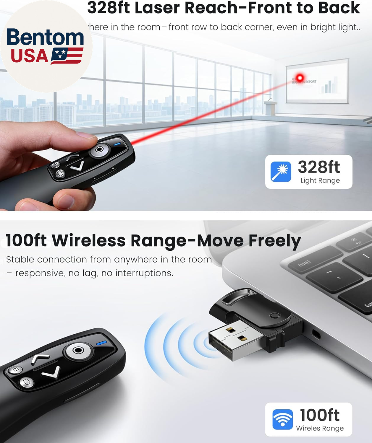 Presentation Clicker Wireless Presenter Remote for Powerpoint, Powerpoint Clicke