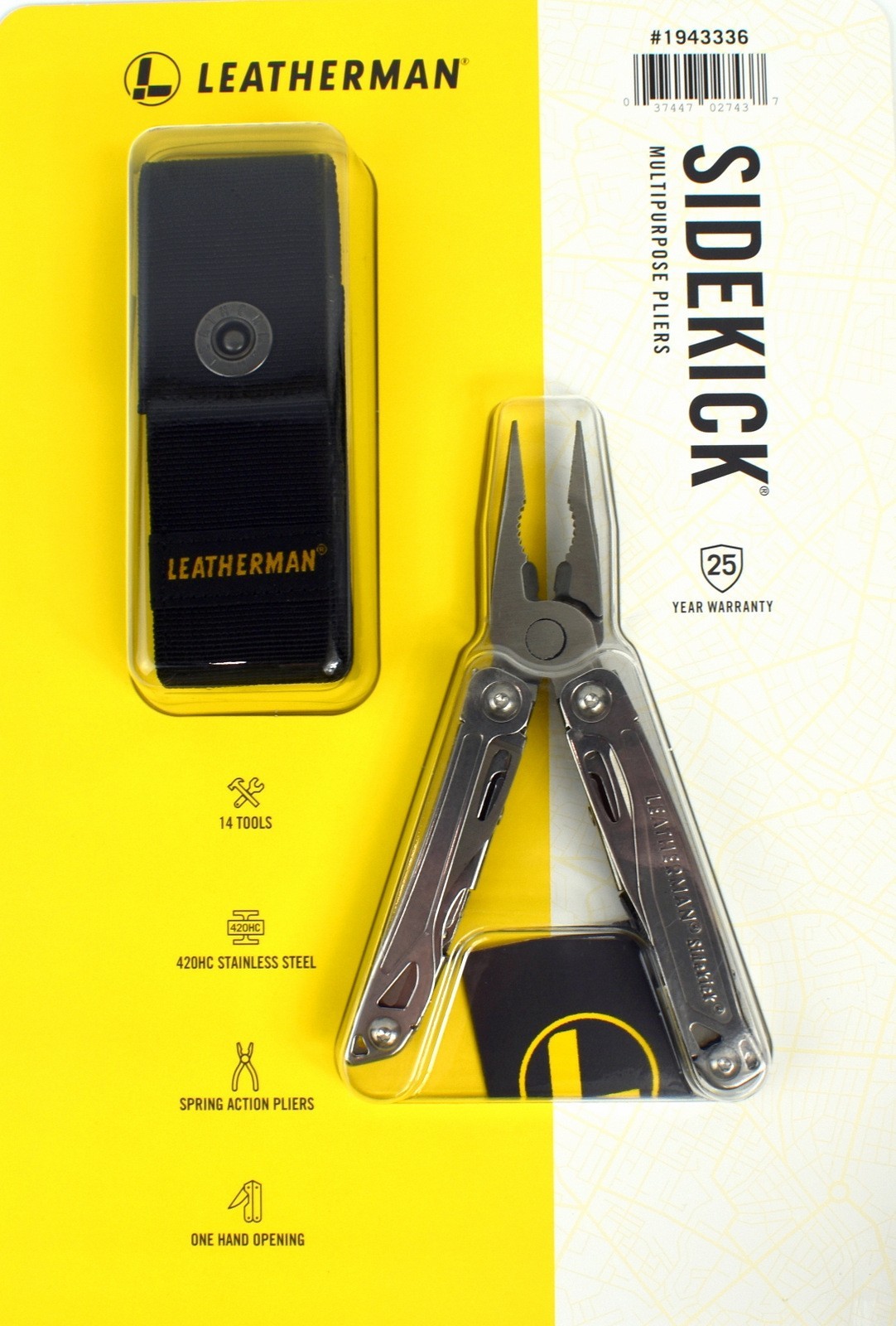 Leatherman 420HC Stainless Steel Pocket-size Sidekick 14-in-1 Multitool