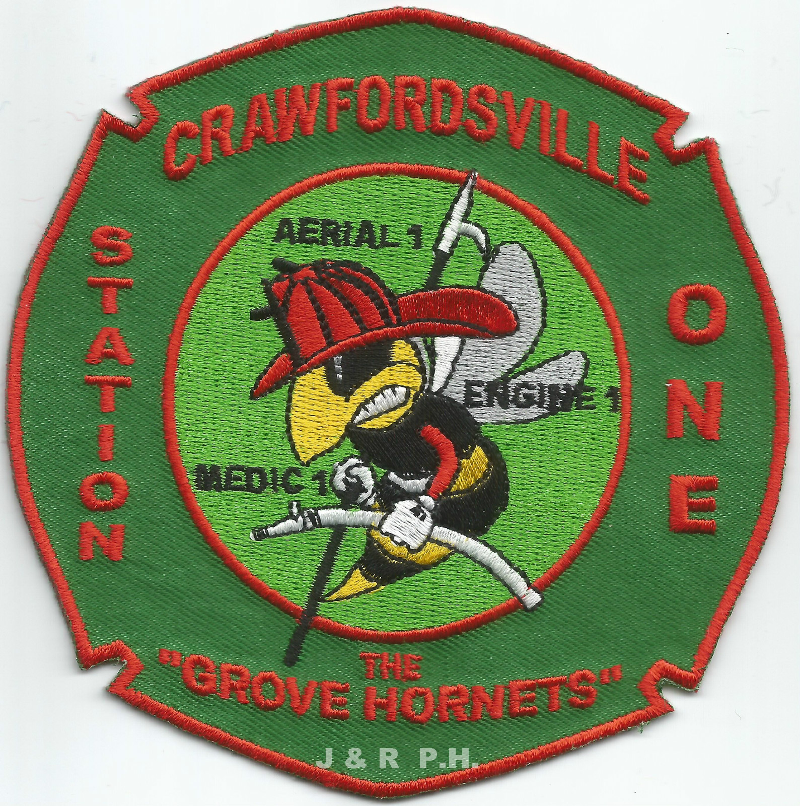 Crawfordsville  Station-1, IN  "Grove Hornets"  (4.5" x 4.5" size) fire patch