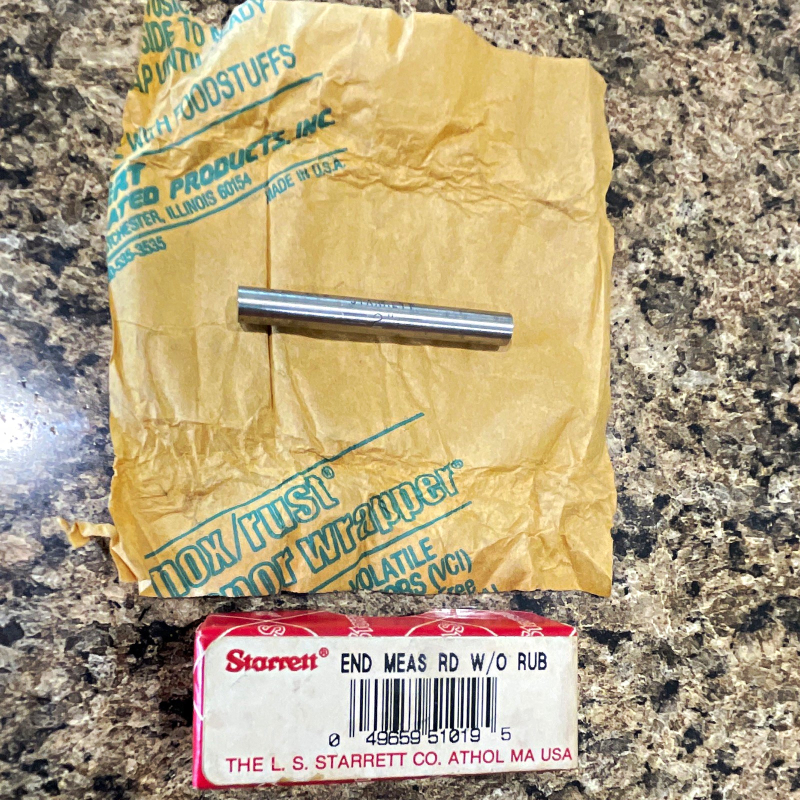 L.S. Starrett End Measuring Rod W/O RUB (END MEAS RD W/O RUB)
