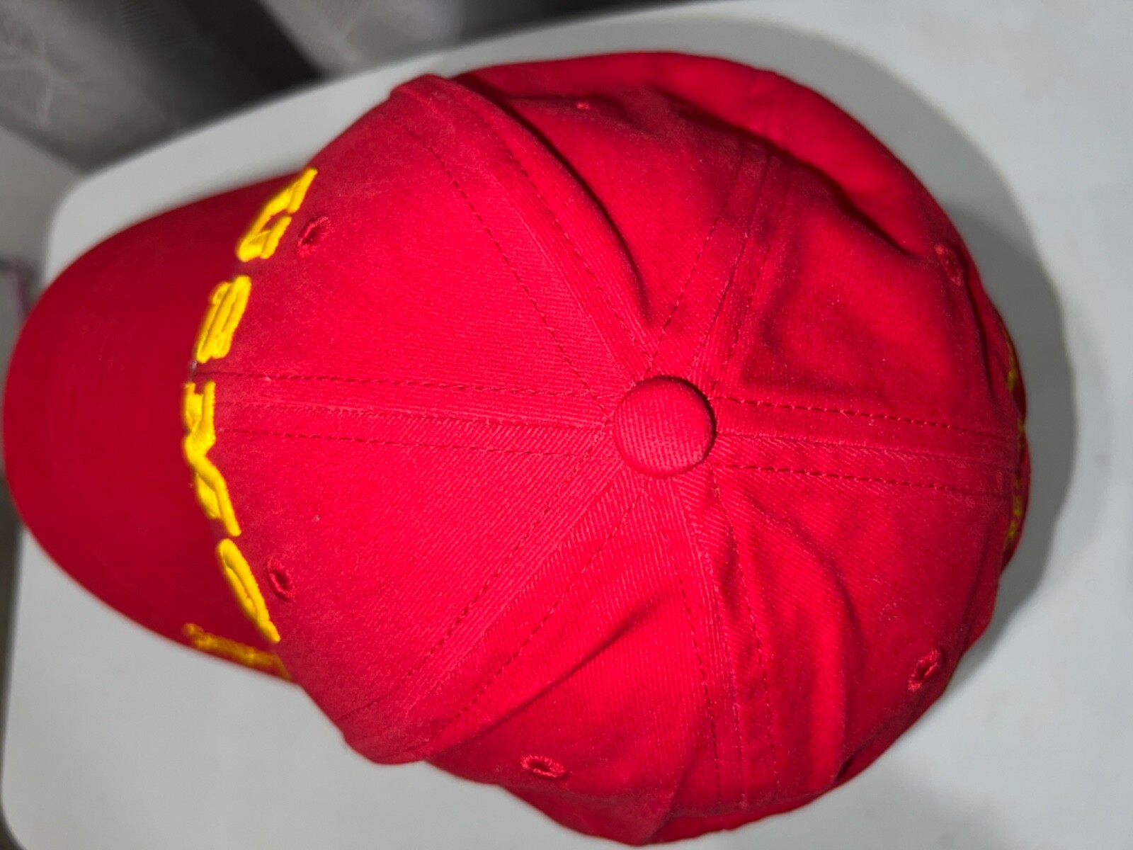 Red USMC Semper FI Hat Cap with Gold Embroidery Hook Loop Marinesdirect.com EUC