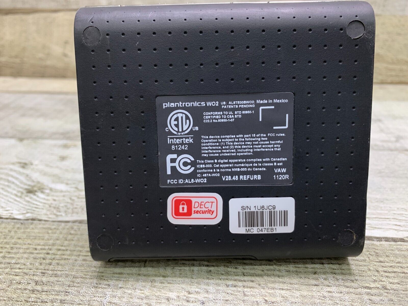 Plantronics Charging Base Intertek 81242 USB DECT 6.0- Base Only No Cords