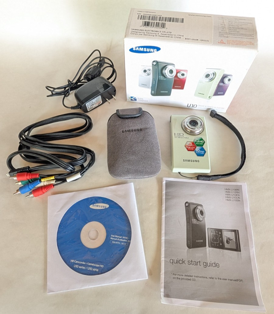 Samsung HMX-U10 High Definition Camcorder White Open Box Tested
