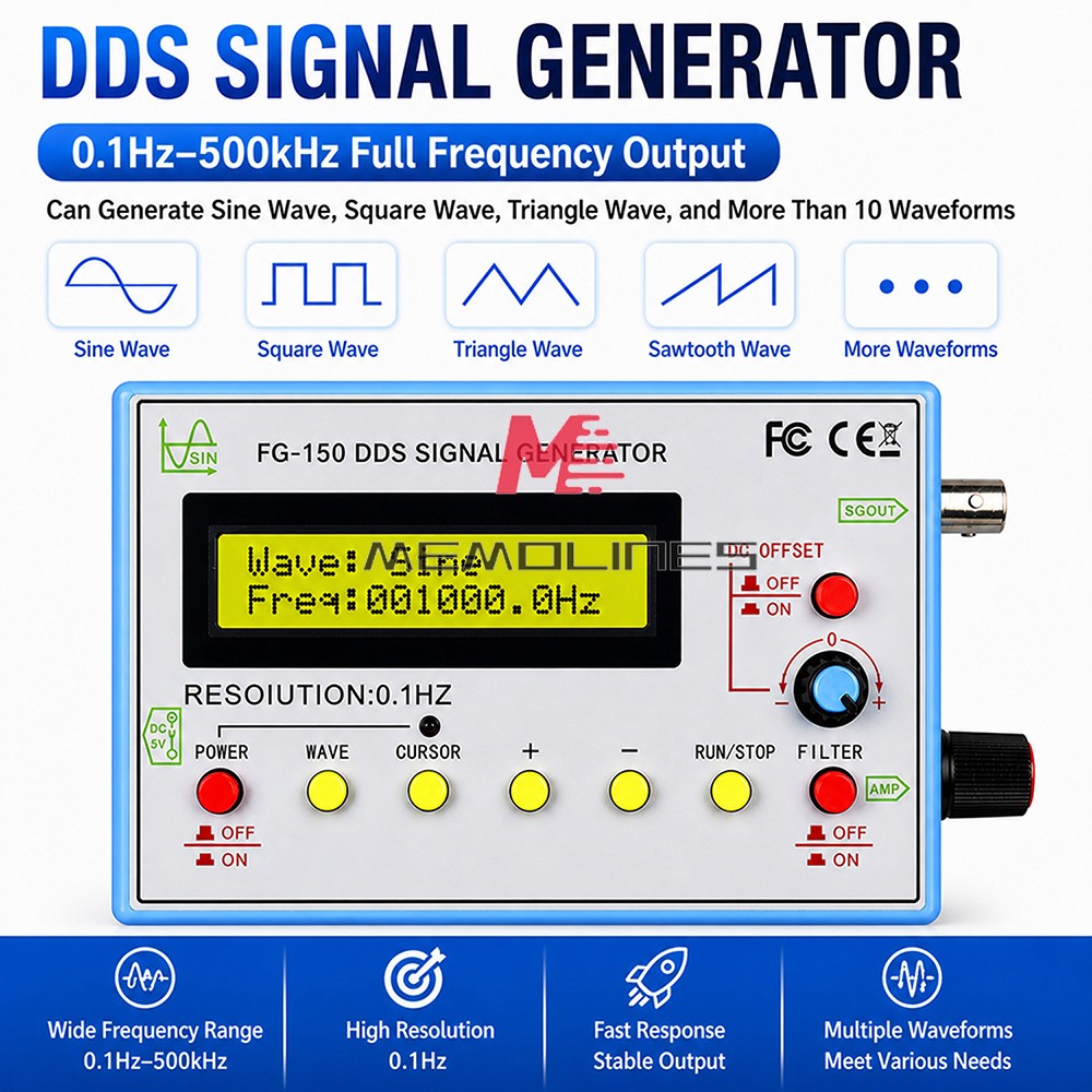 FG-150 DDS High-Precision Frequency Signal Generator with 15 Adjustable Waveform