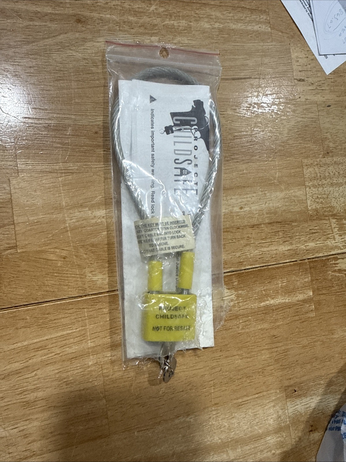 PROJECT CHILDSAFE Gun Lock - Child Safe Cable With Padlock, 2 Keys, Instructions