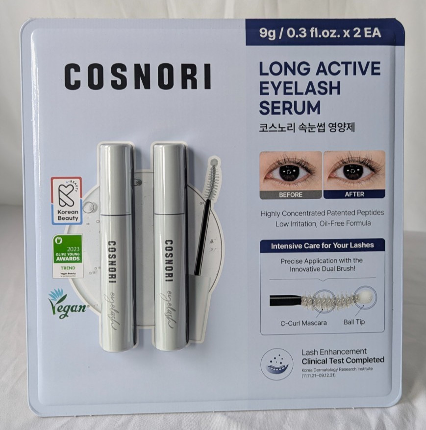 (2 Pack) Cosnori Long Active Eyelash Serum, 9 g / 0.3 Fl Oz Ea - New Sealed Box