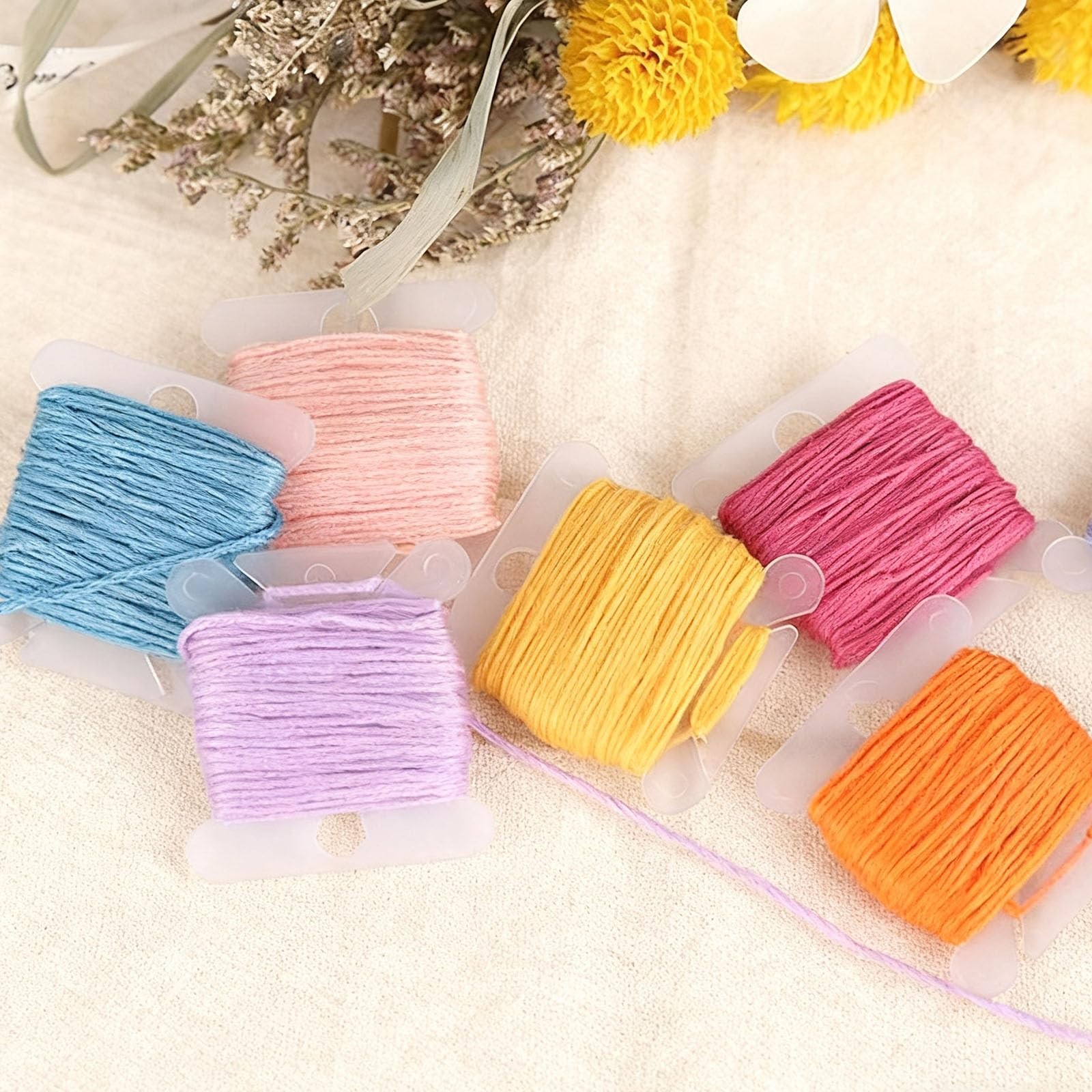 Embroidery Floss Organizer with 24 Compartments - Cross Stitch Thread White