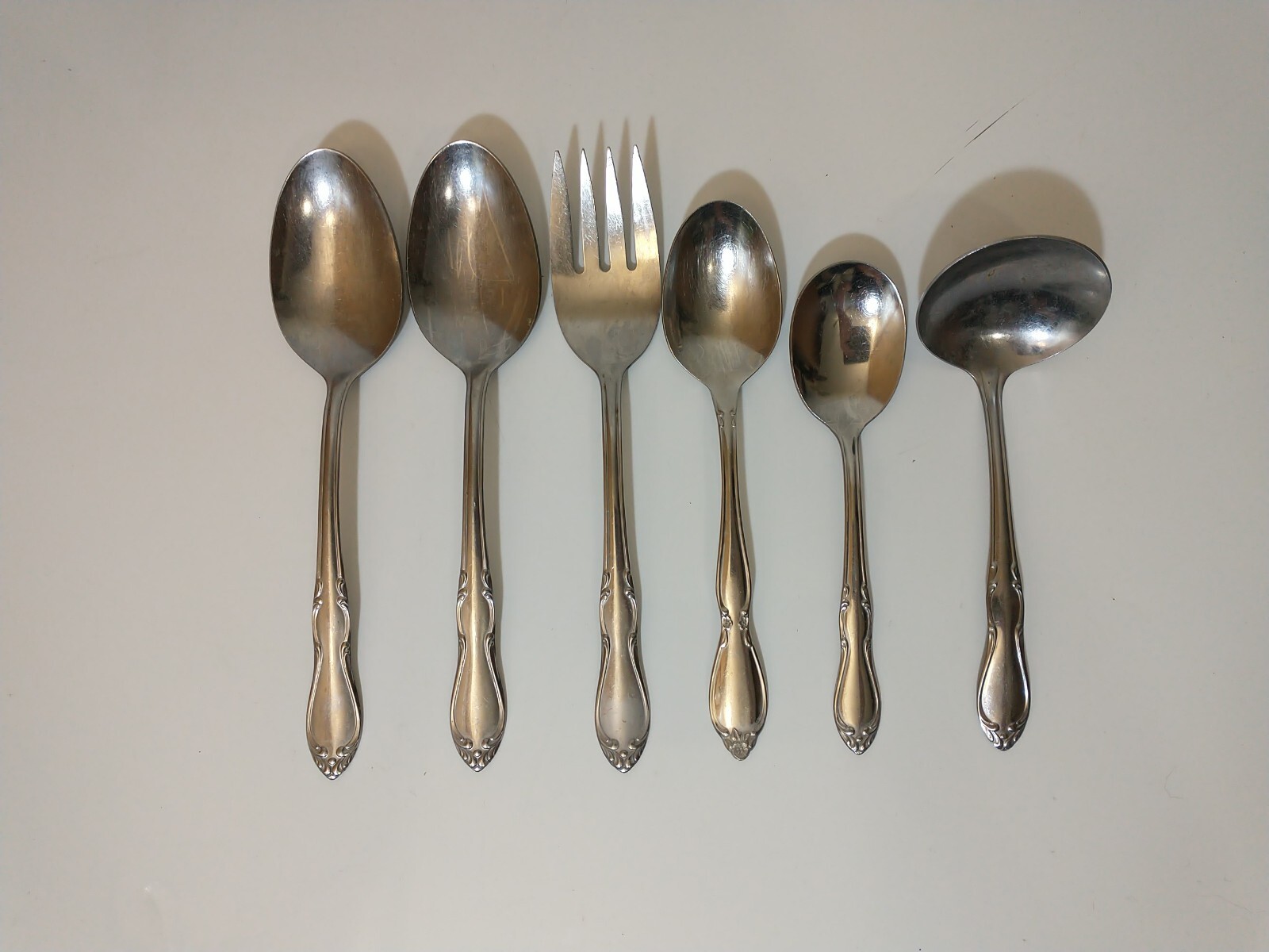 Oneida Homestead Stainless Flatware Lot Of 6 Pieces Fork Spoon Ladle Silverware