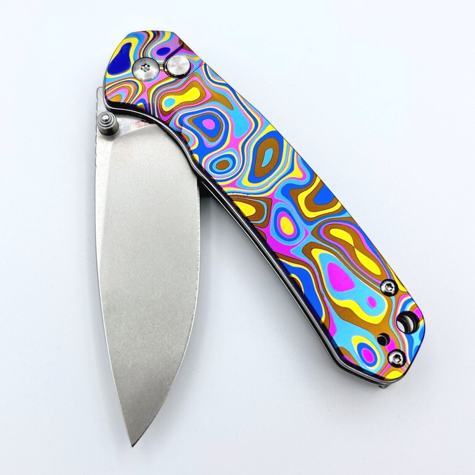 CJRB Pyrite J1925-Ti - 3.13" Blade Titanium Handle Knife FloEvo Ano - 2 options
