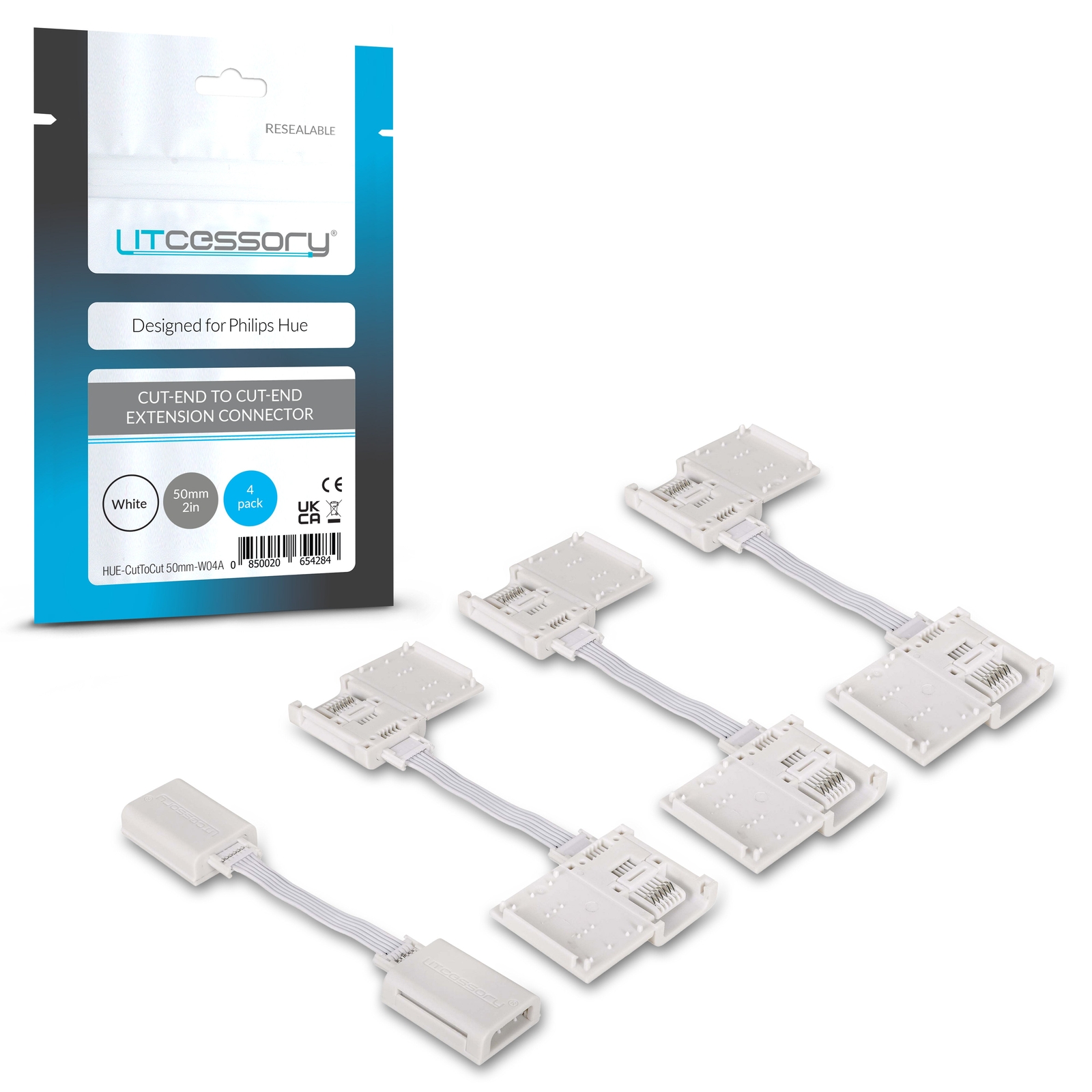 Litcessory Cut-End to Cut-End Extension Connector (Philips Hue Lightstrip Plus)