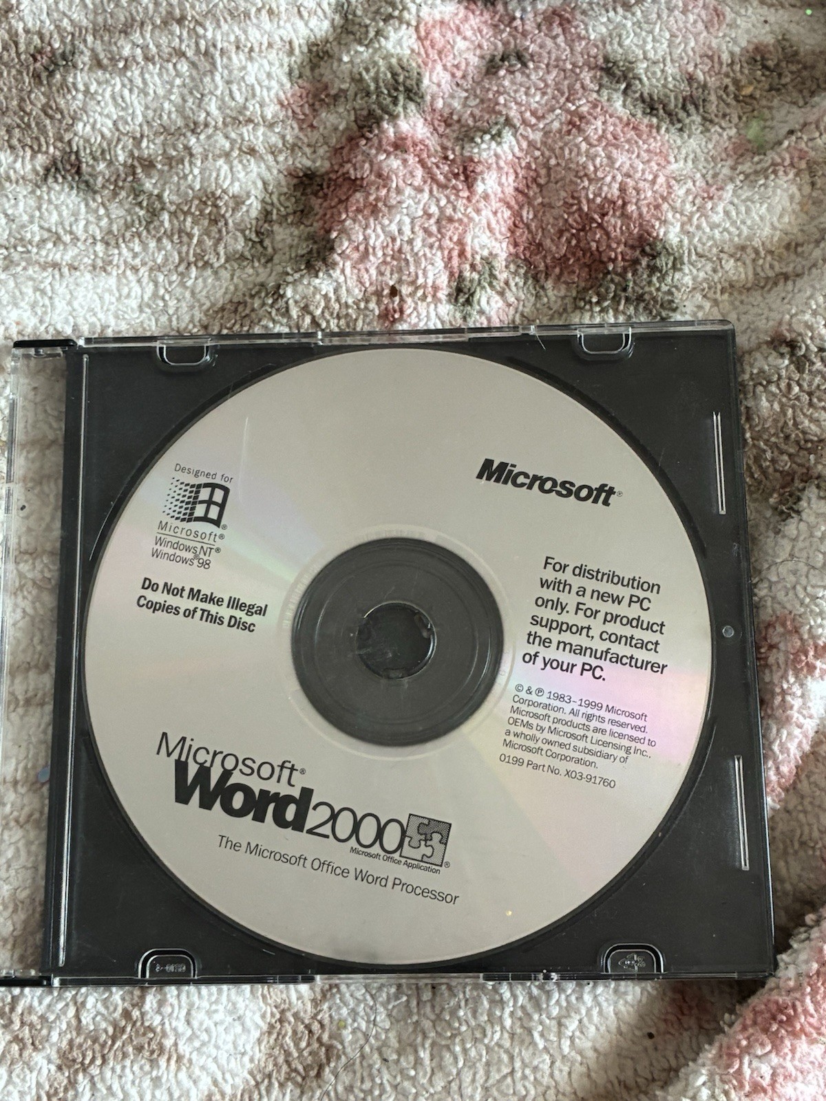 Microsoft Word 2000 OEM Word Processor CD English Win NT/98 MPN X03-91760