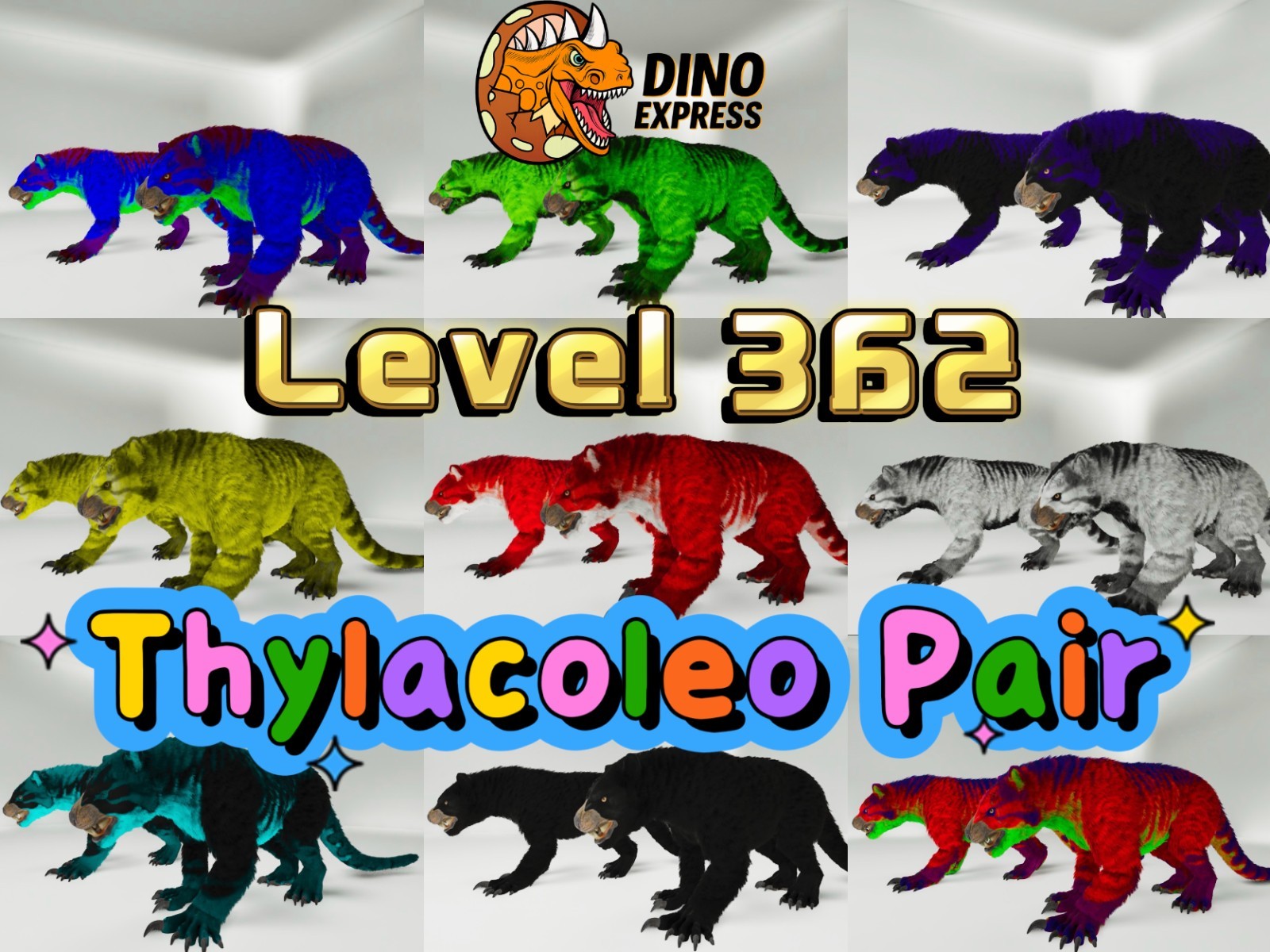 Thylacoleo Pair Level 362 Clone ARK🦕 Survival Ascended ASA PVE PC/XBOX/PS