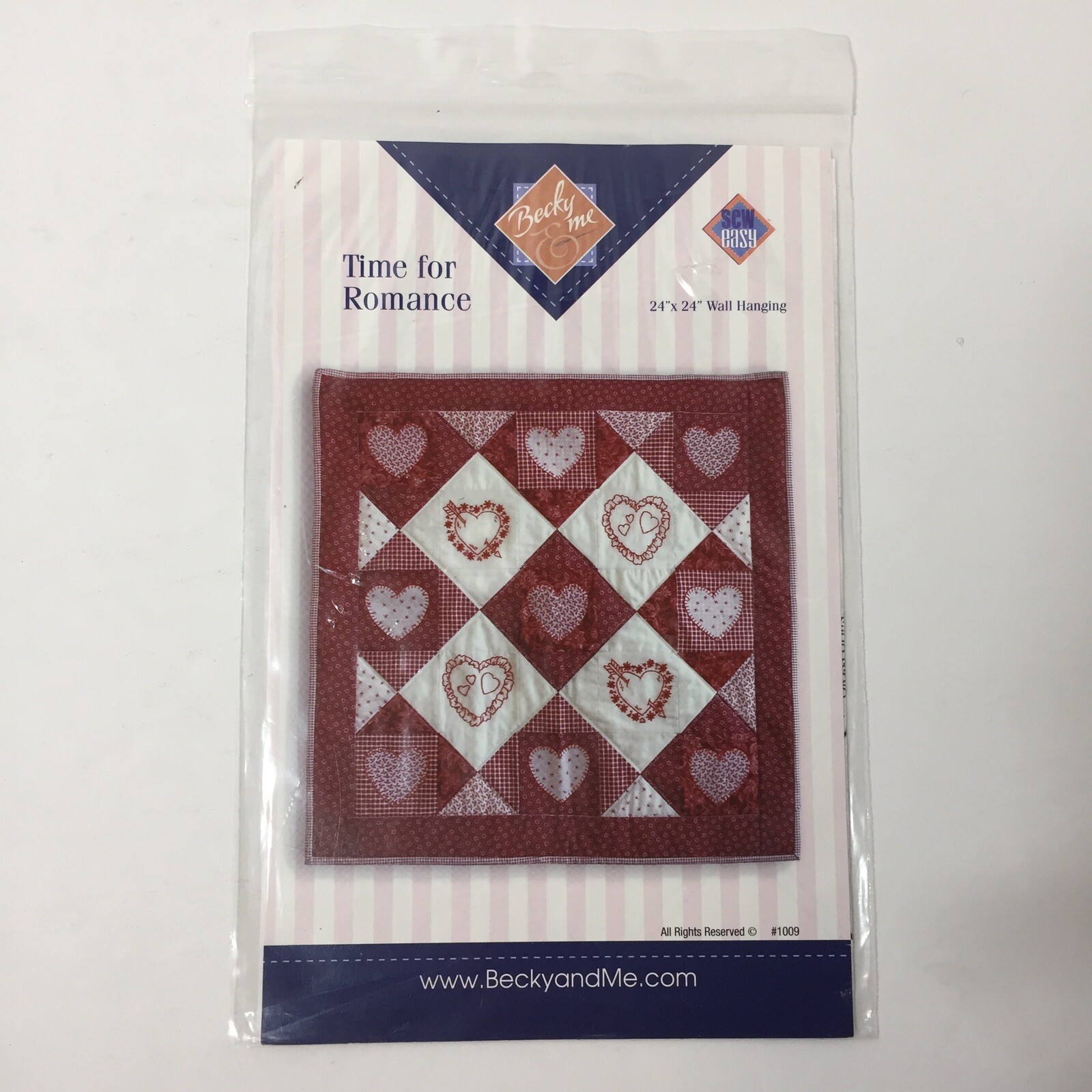 Time for Romance Quilt Pattern Becky & Me 24" x 24" Wall Hanging Embroidery