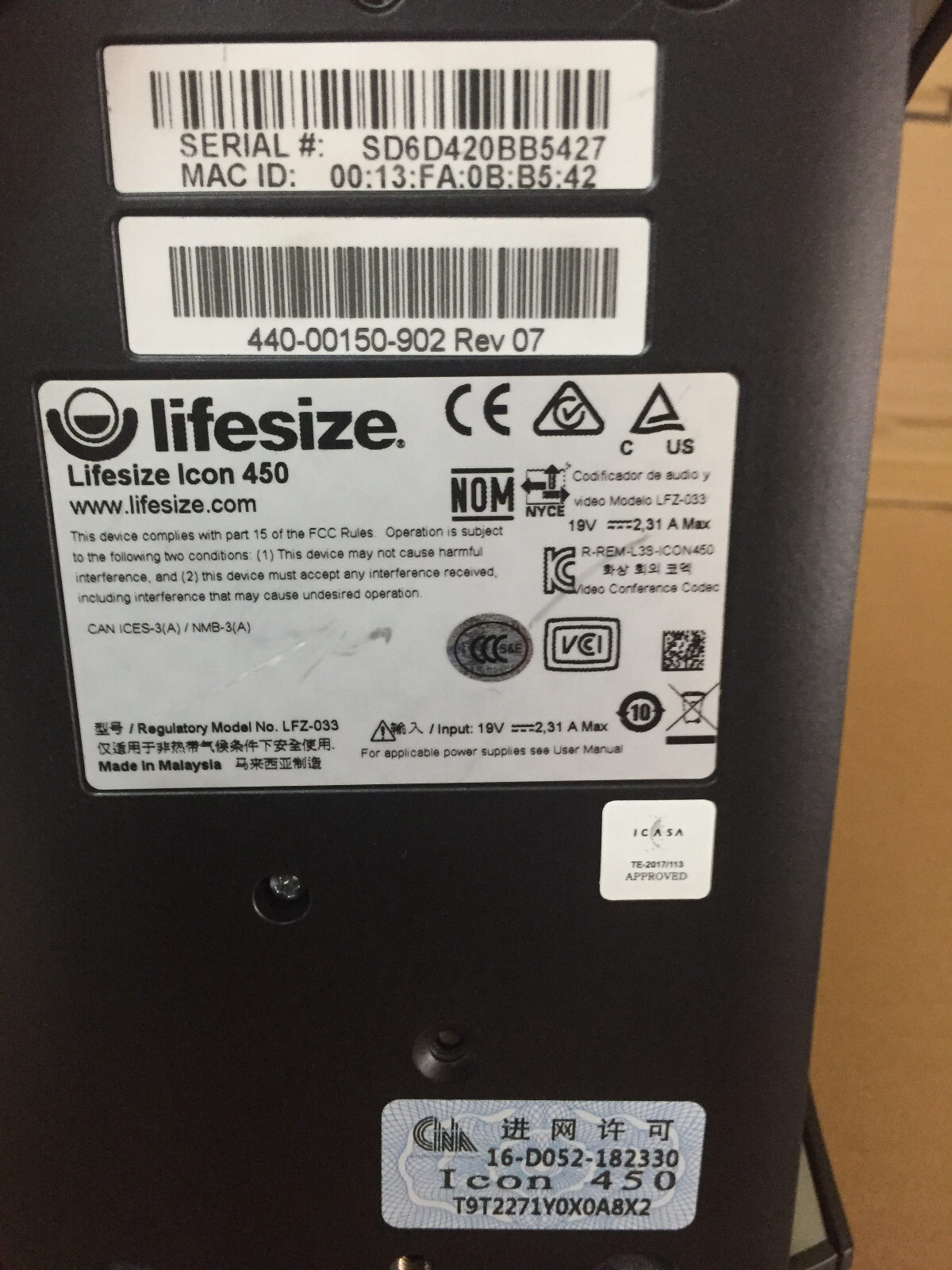 Lifesize Icon 450 Conferencing System Phone HD Camera Remote