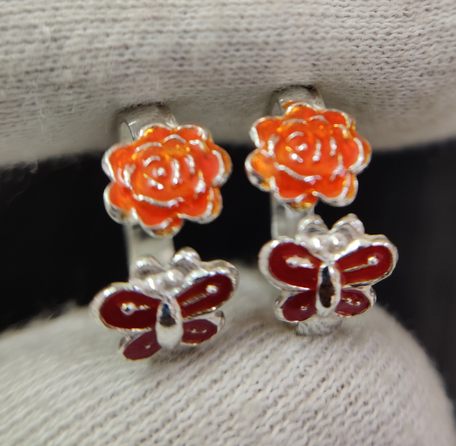 925 Sterling Silver Star Butterfly Enamel Toe Ring Adjustable Flower Toe Ring