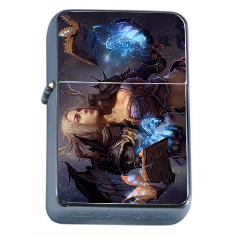 Wizards Warlock & Witches D4 Flip Top Oil Lighter Wind Resistant