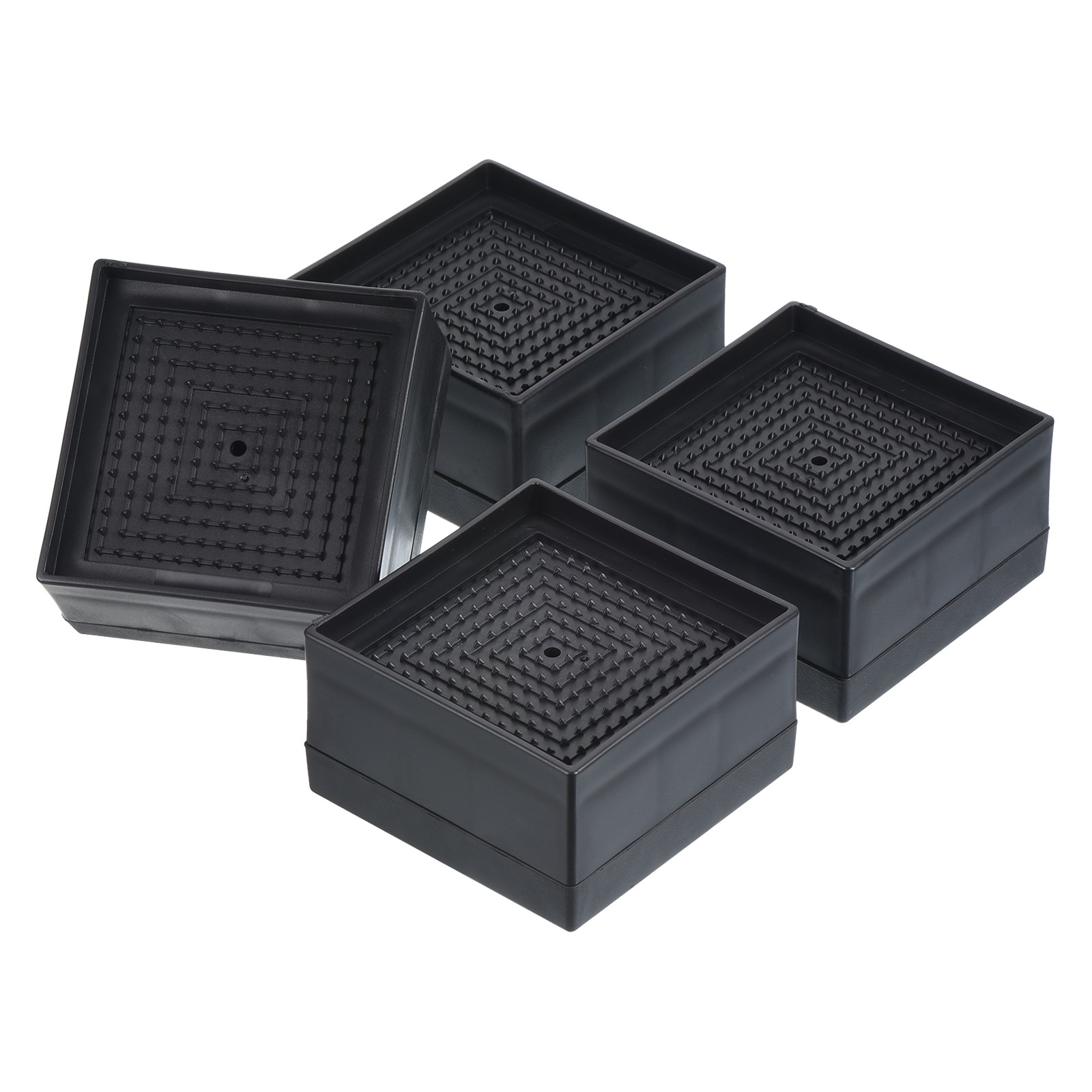 4pcs Bed Risers 1.5" Furniture Square Adjustable Couch Riser with Non-Slip Mat