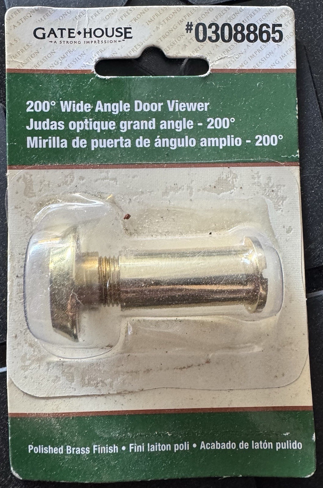 Gatehouse 200 Degree Wide Angle Door Viewer Polished Brass Finish #0308865