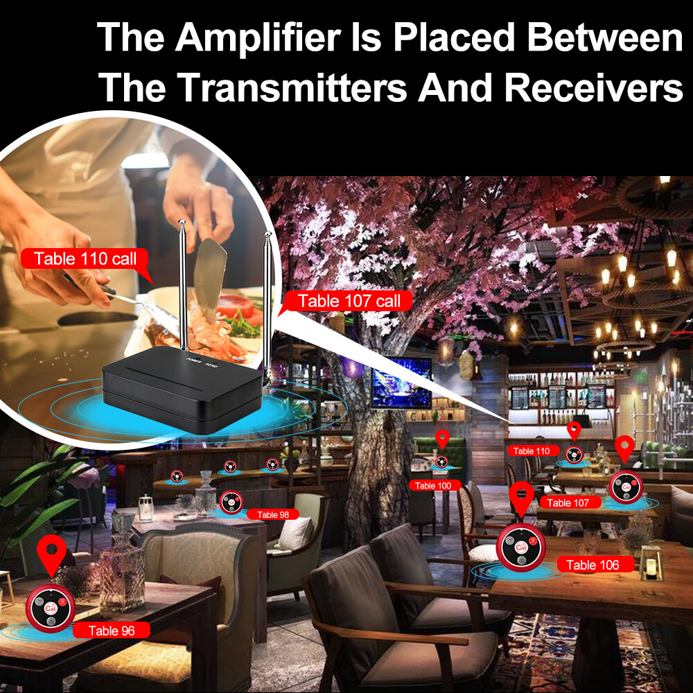 TD021 Wireless Repeater Signal Amplifier Extender for Restaurant Calling System