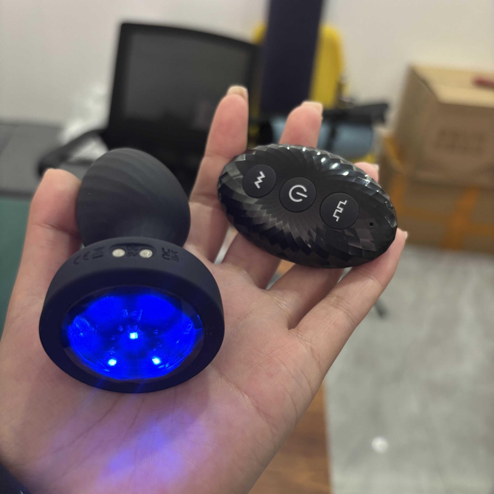 360° Rotation Vibrating Butt Plug Prostate Massager with LED Anus SexToy for Man