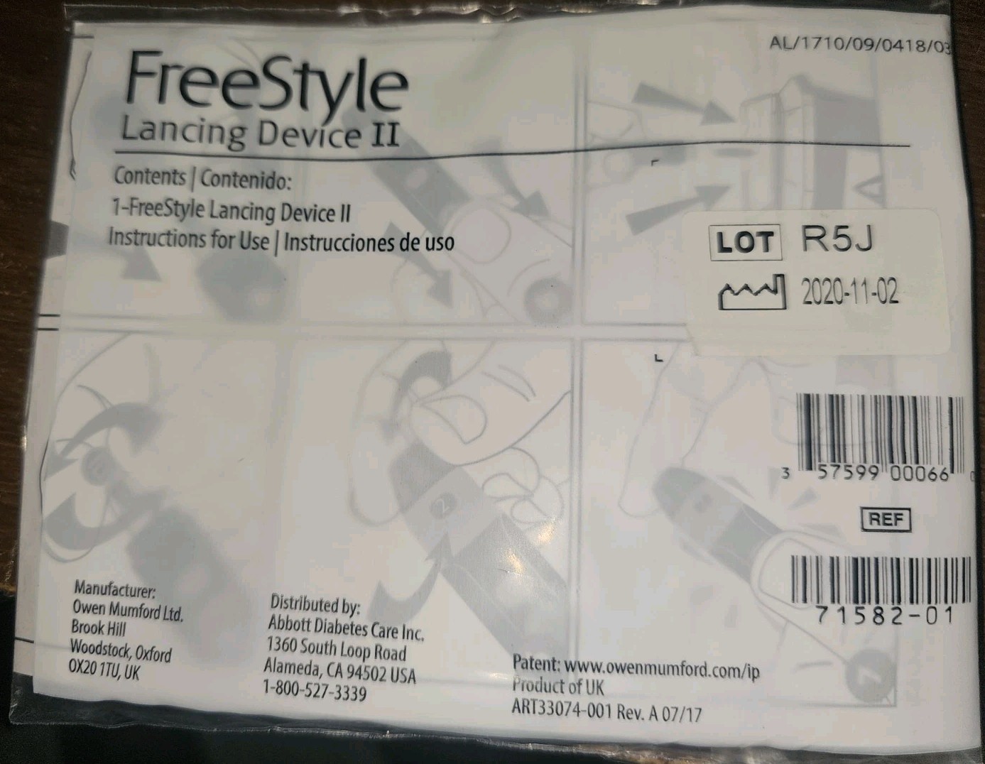 FreeStyle Lancing Device II Abbott Diabetes Care W/ Instructions