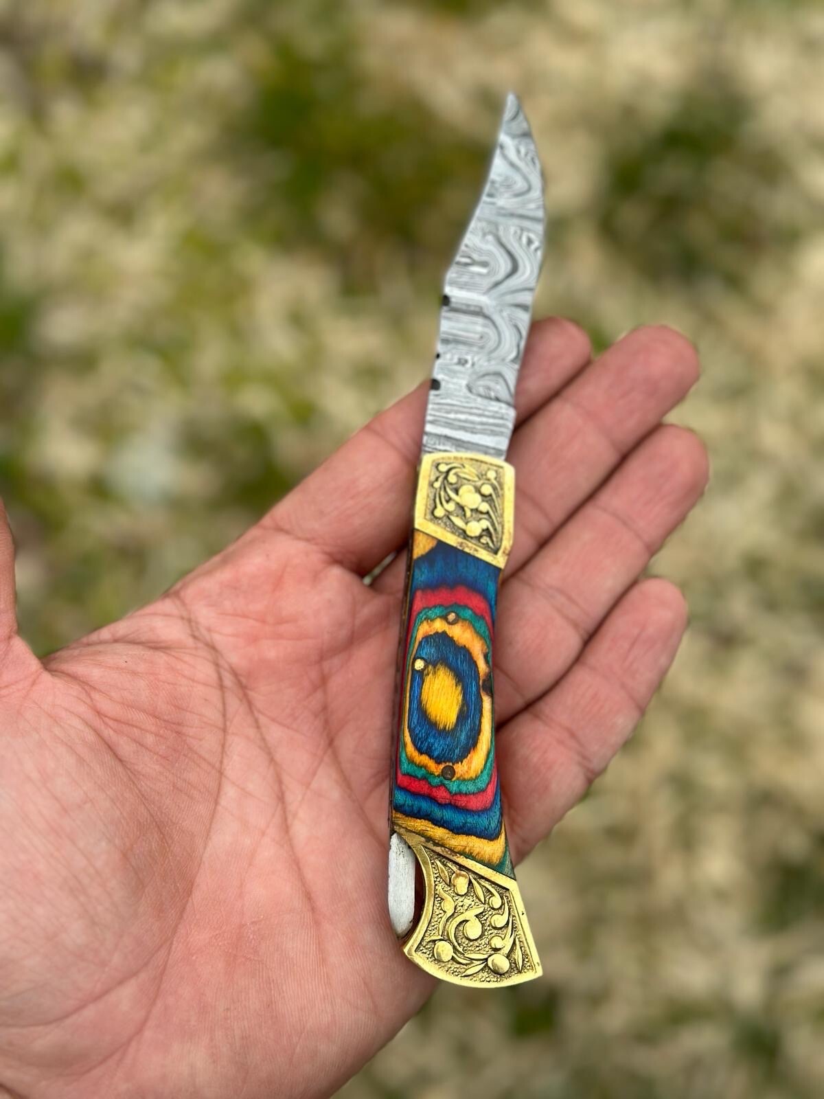 Damascus Folding Knife Pocket Knives For Men Damascus Folding Knife Skinner