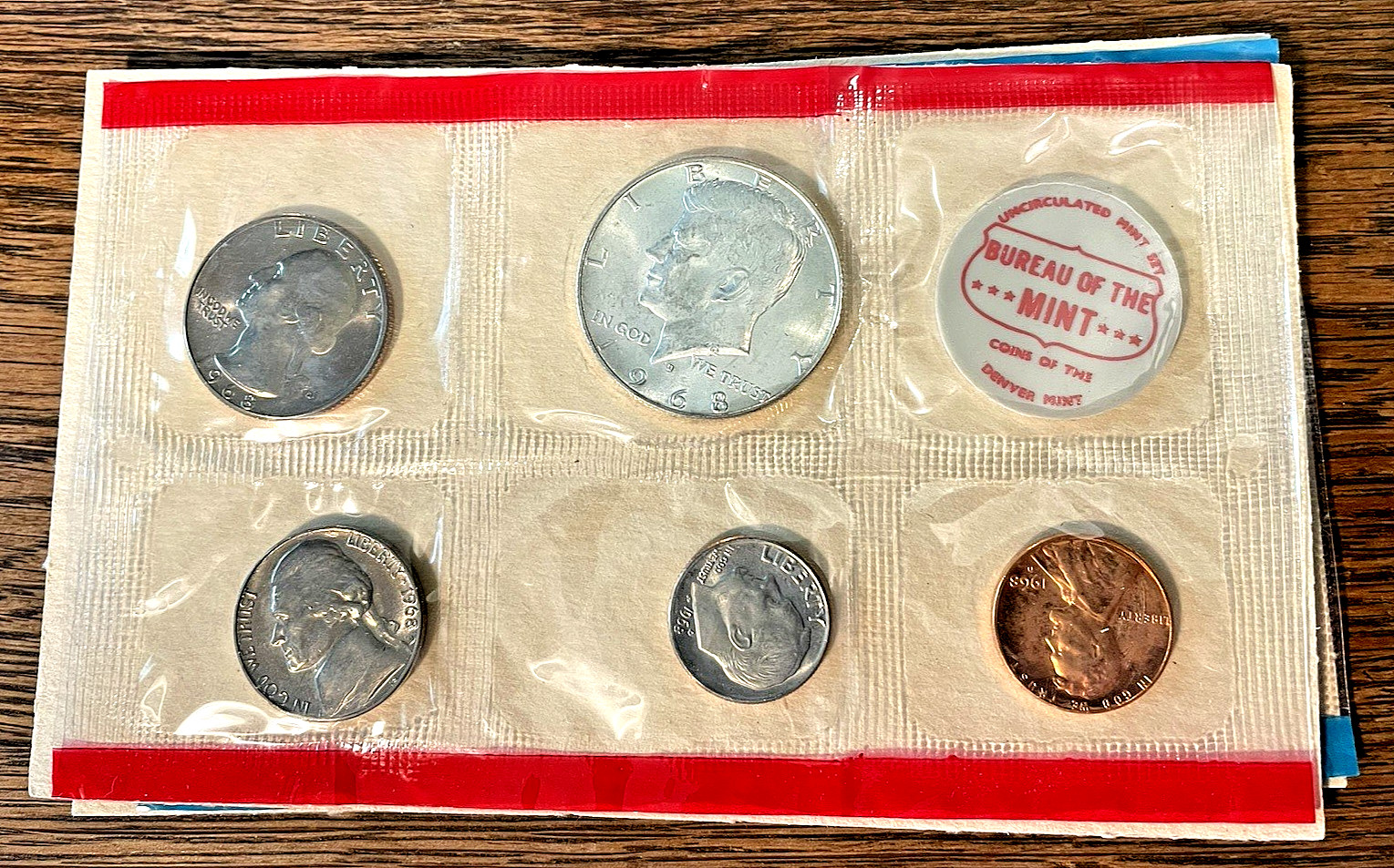 1968 Bureau of the Mint 10 coin UC set - Denver & San Francisco Kennedy half