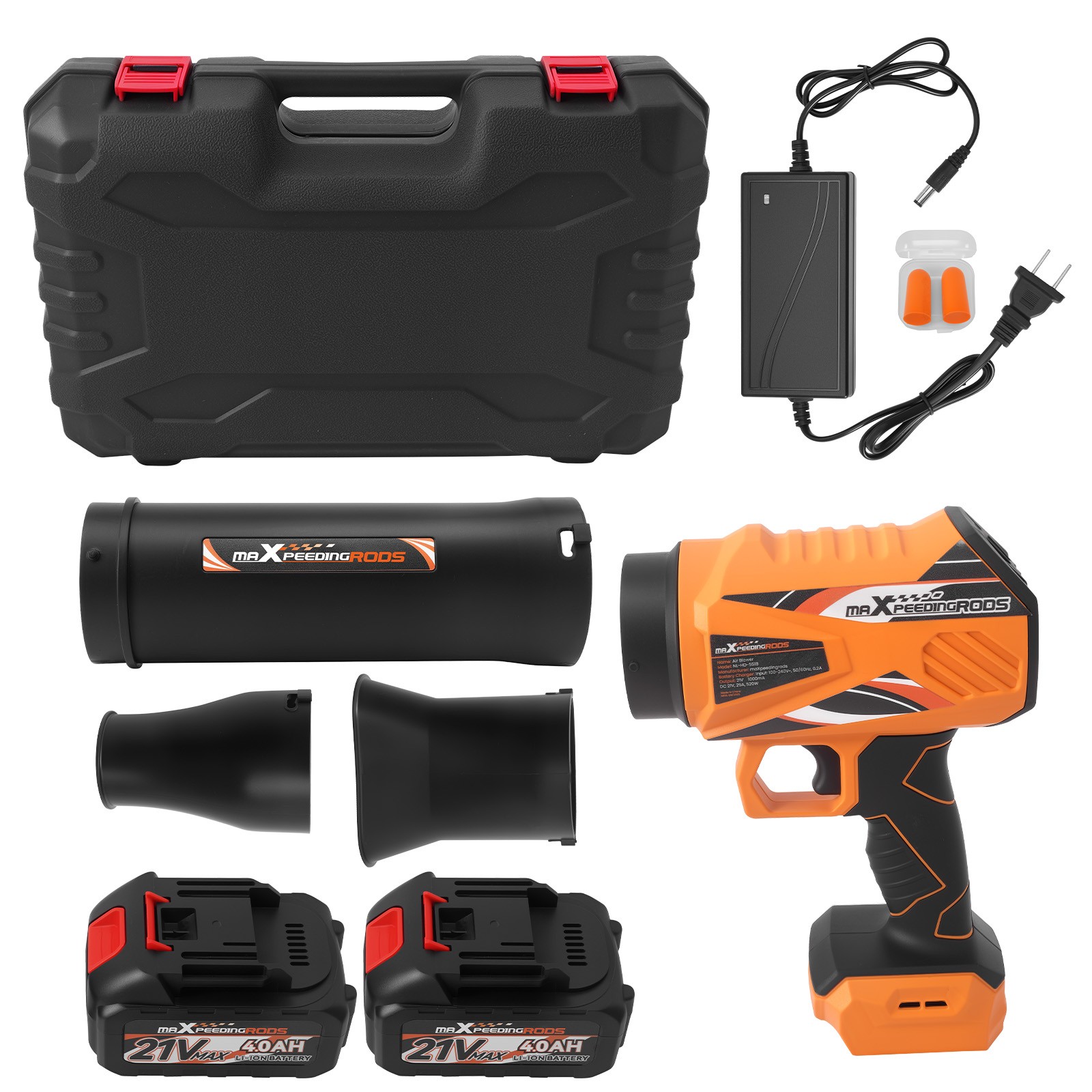 21V Brushless Blower Cordless 550 CFM/120MPH 4000mAh Variable Speed 2 Battery