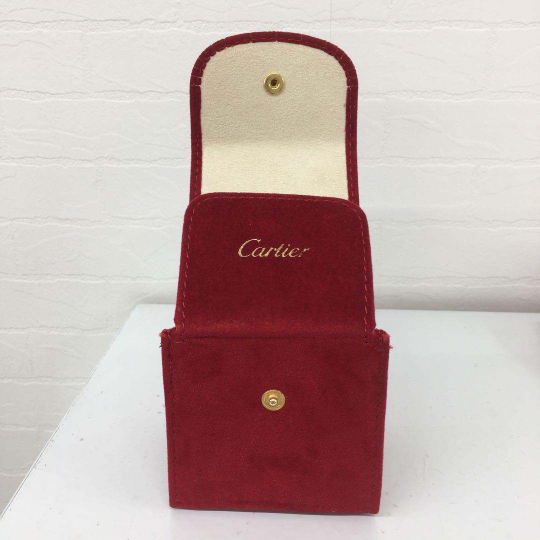 CARTIER Watch Carry Case Red Velour Travel Box Very Good JAPAN