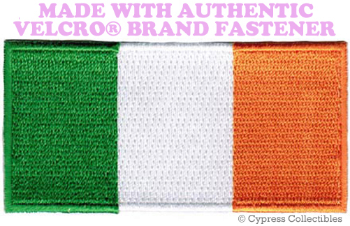 IRELAND FLAG PATCH IRISH EMBROIDERED REPUBLIC EMBLEM w/ VELCRO® Brand Fastener