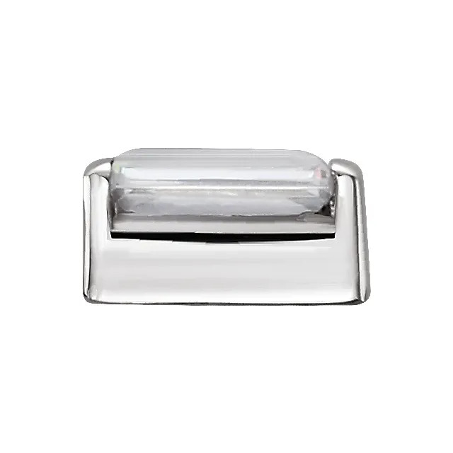 14k White Gold Unset Straight Baguette Solid Base Setting