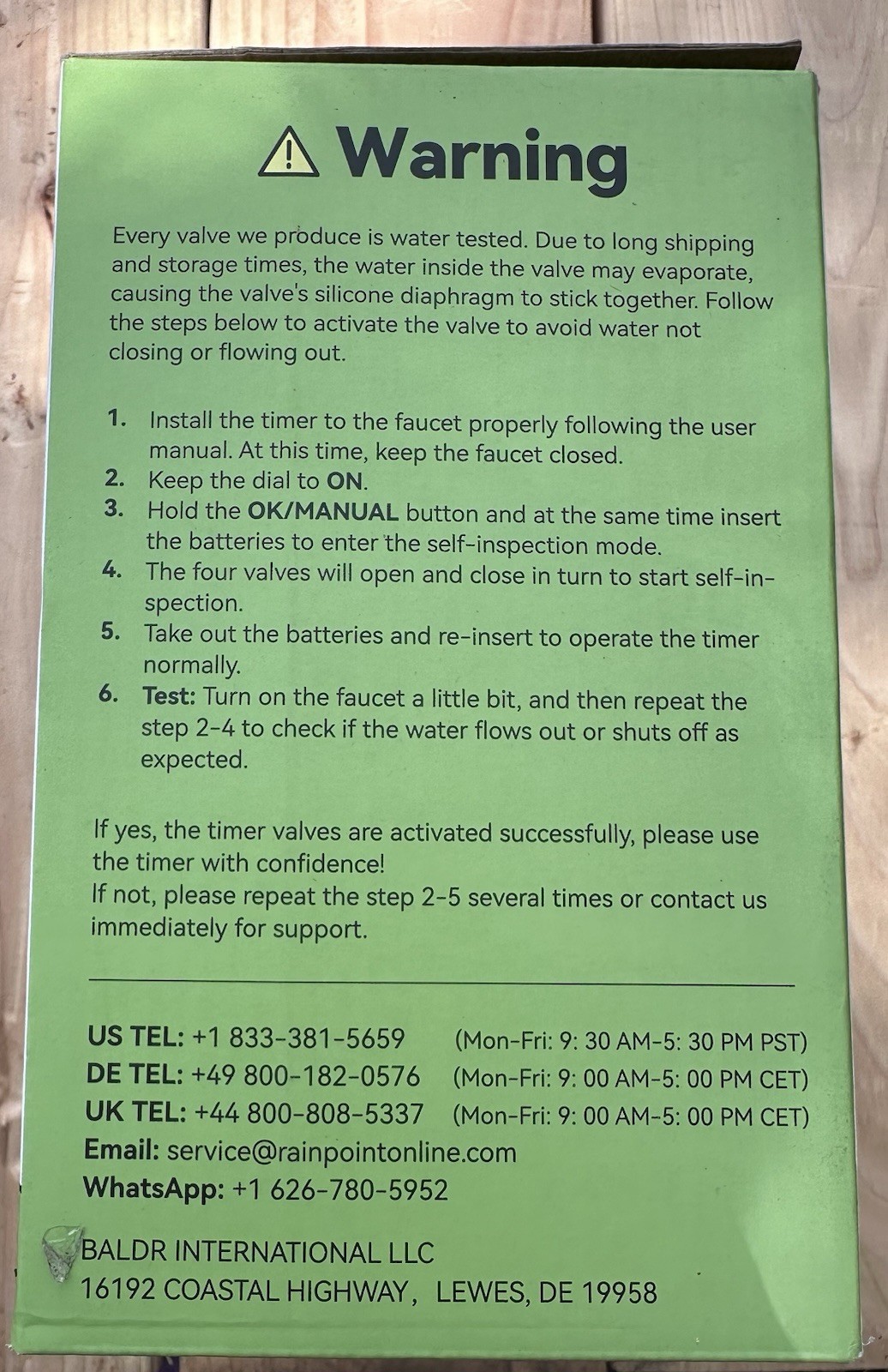 RainPoint 4 Zone Water Timer ITV405