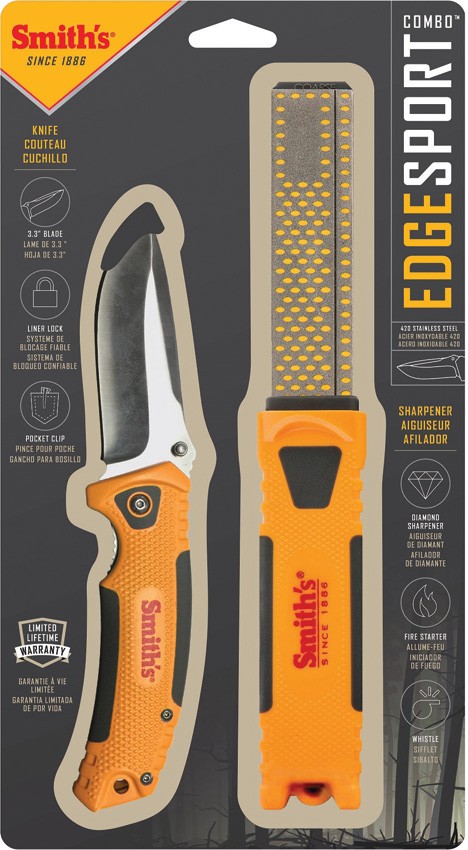 Smith's Sharpeners Edgesport Folding Knife Sharpener Firestarter Combo 51012