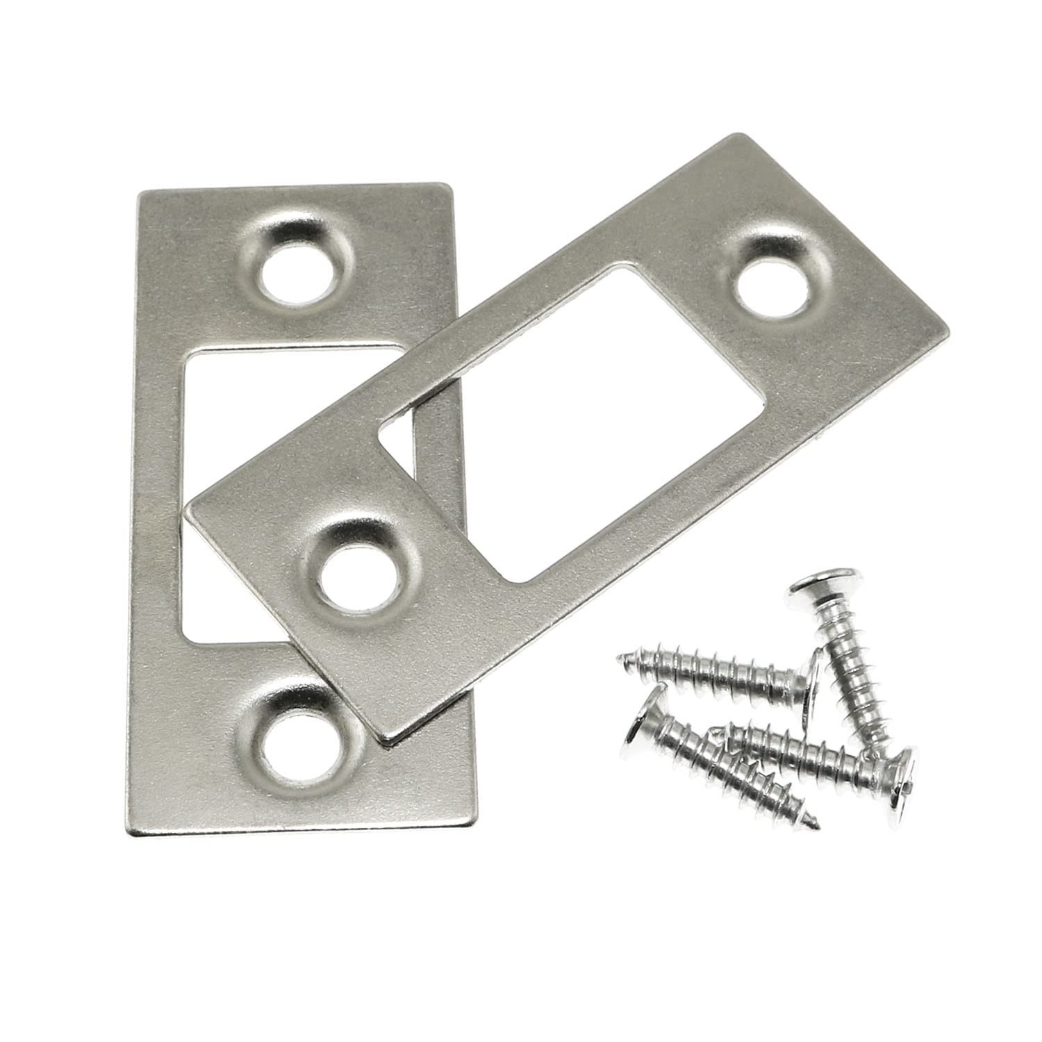 2pcs Deadbolt Strike Plate Door Backplate with Mounting Screws Silver Tone Do...