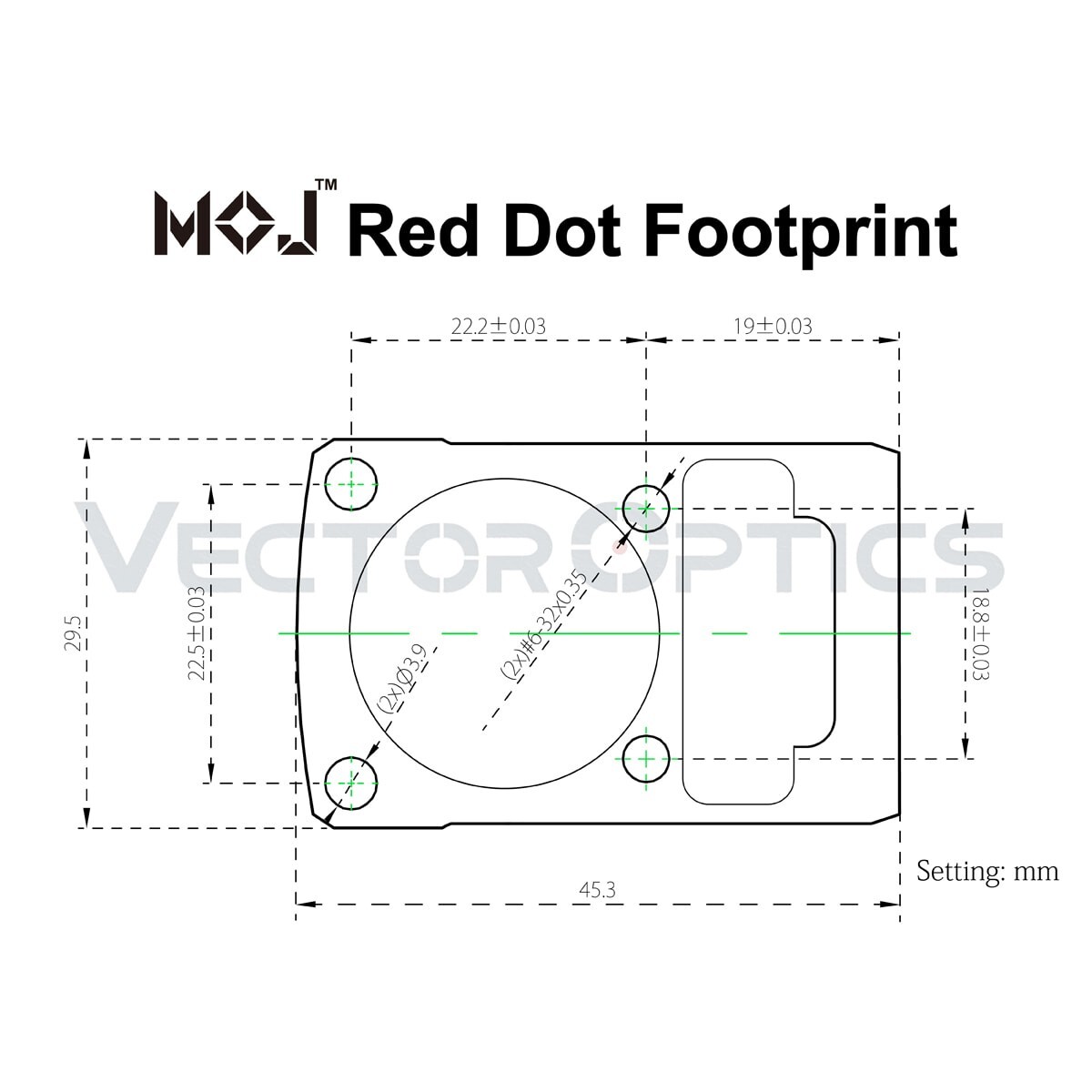 OPEN REFLEX RED DOT FOR RMR SRO 407C 507C 508T SLIDE CUT CANIK TP9 SCX COMBAT