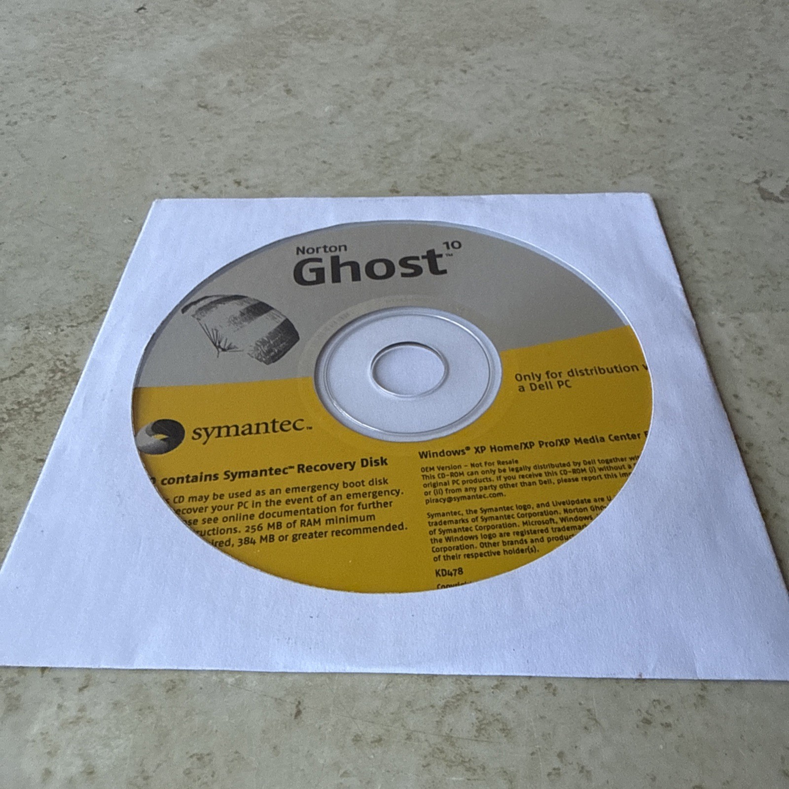 Norton Ghost 10.0 Backup Software CD & User Guide Windows XP 2005 Symantec Rare