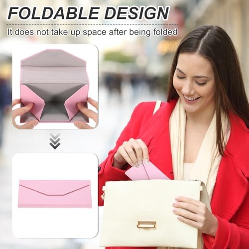 Foldable Glasses Case, Triangle Magnetic Sunglasses Organizer Case PU Orwhite