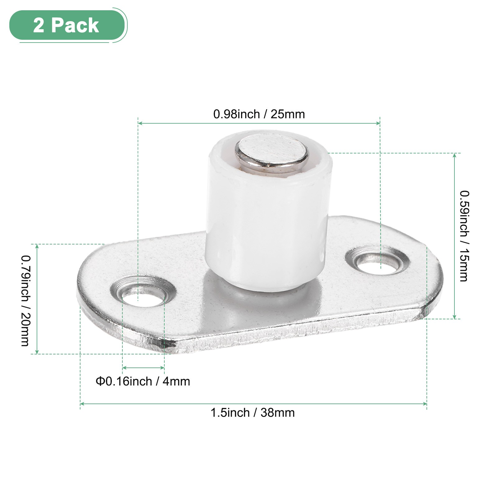 2-Pack Roller Guide Sliding, 4mm/0.16" Dia Sliding Floor Guide [White]