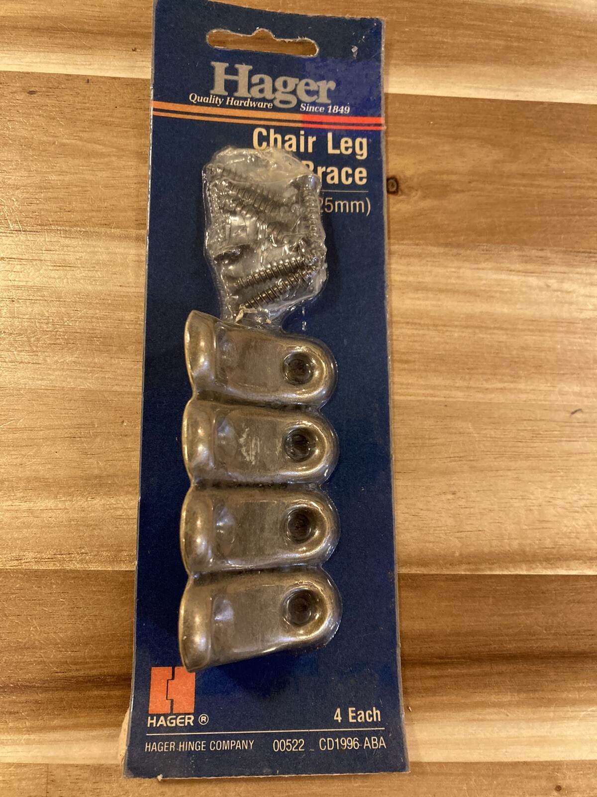 Hager CD1996 ABA, 1" Chair Leg Brace, 4 pk. with Screws, FREE SHIPPING